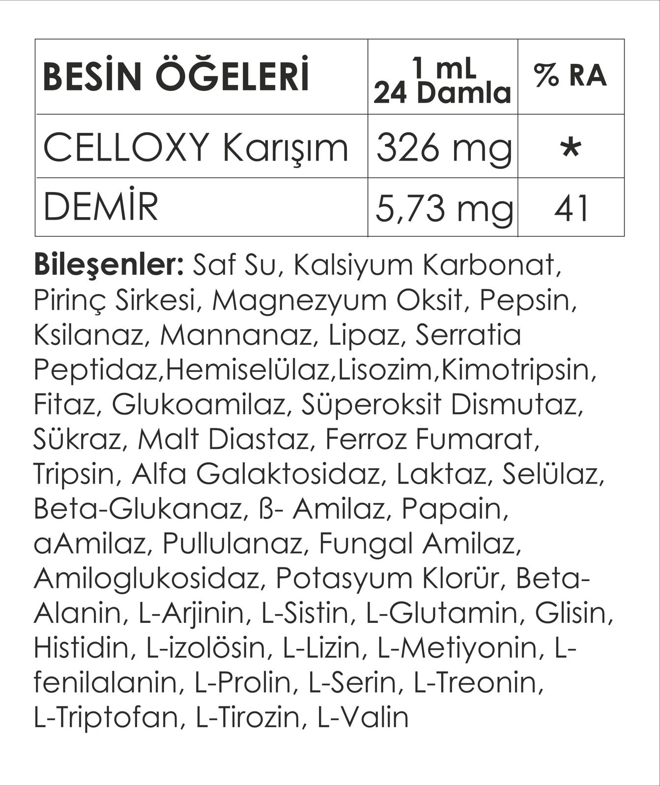 CELLOXY OKSİJEN DAMLA